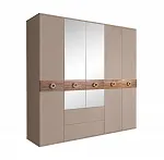 Шкаф 5-ти дверный с зеркалами, с выдвижными ящиками, Bogemia Wood Fi (Мокка/Золото) БМШ1/51(Wo)