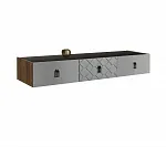 Тумба телевизионная 1,6м Bogemia Woodline Fly Fa (Серый) (Lakobel/Черный) БМТ-1[10] (Woodline)(Fly)