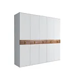 Шкаф 5-ти дв. (без зеркал) для платья и белья Bogemia Wood Fa (Белый/Золото) БМШ2/5(Wo)
