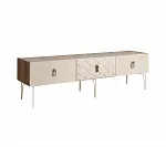 Тумба телевизионная 1,6 м Bogemia Woodline Fa (Слоновая кость) (Novabuk/Хром) БМТ-1[10]