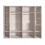 Шкаф 6-ти дв. (с зеркалами) для платья и белья Bogemia Wood Fa (Слоновая кость/Хром) БМШ1/6(Wo)