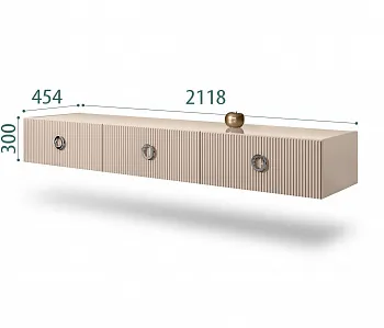 Тумба телевизионная 2,1м Bogemia Fly Fillini (Ваниль) (Lakobel/Хром) БМТ-2(Fly)