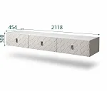 Тумба телевизионная 2,1м Bogemia Fly Farfale (Шелк) (Novabuk/Хром) БМТ-2(Fly)