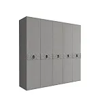 Шкаф 5-ти дв. (без зеркал) для платья и белья Bogemia-Farfalle (Серый/Черный) БМШ2/5(Fa)