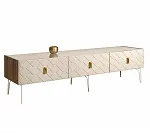 Тумба телевизионная 2,1м Bogemia Woodline Fa (Слоновая кость) (Lakobel/Золото) БМТ-2
