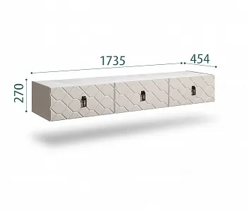 Тумба телевизионная 1,6м Bogemia Fly Farfale (Шелк) (Novabuk/Черный) БМТ-1(Fly)