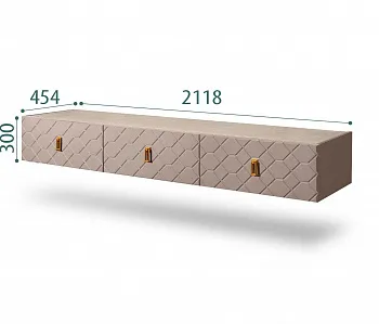 Тумба телевизионная 2,1м Bogemia Fly Farfale (Мокка) (Novabuk/Золото) БМТ-2(Fly)