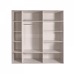 Шкаф 5-ти дв. (без зеркал) для платья и белья Bogemia Wood Fa (Слоновая кость/Черный) БМШ2/5(Wo)