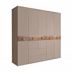 Шкаф 5-ти дверный без зеркал, с выдвижными ящиками, Bogemia Wood Fi (Мокка/Золото) БМШ2/51(Wo)