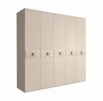Шкаф 5-ти дв. (без зеркал) для платья и белья Bogemia-Farfalle (Ваниль/Хром) БМШ2/5(Fa)