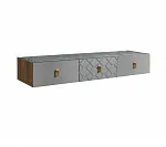 Тумба телевизионная 1,6м Bogemia Woodline Fly Fa (Серый) (Novabuk/Золото) БМТ-1[10] (Woodline)(Fly)