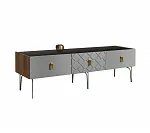 Тумба телевизионная 1,6 м Bogemia Woodline Fa (Серый) (Lakobel/Золото) БМТ-1[10]
