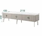 Тумба под телевизор 2.1 Bogemia-Fillini (Шелк) (Novabuk/Хром) БМТ-2(Fi)