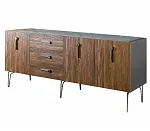 Комод для гостиной 2.1 (3 двери wood) Bogemia Wood Wo (Серый) (Novabuk/Хром) БМКМ-5(Wo)