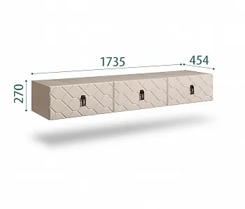 Тумба телевизионная 1,6м Bogemia Fly Farfale (Ваниль) (Novabuk/Черный) БМТ-1(Fly)