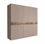 Шкаф 5-ти дв. (без зеркал) для платья и белья Bogemia Wood Wo (Мокка/Хром) БМШ2/5(Wo)
