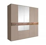 Шкаф 5-ти дверный с зеркалами, с выдвижными ящиками, Bogemia Wood Wo (Мокка/Золото) БМШ1/51(Wo)