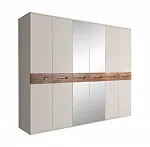 Шкаф 6-ти дв. (с зеркалами) для платья и белья Bogemia Wood Wo (Шелк/Золото) БМШ1/6(Wo)