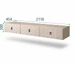 Тумба телевизионная 2,1м Bogemia Fly Farfale (Ваниль) (Novabuk/Хром) БМТ-2(Fly)