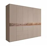Шкаф 6-ти дверный без зеркал, с выдвижными ящиками, Bogemia Wood Wo (Мокка/Золото) БМШ2/61(Wo)