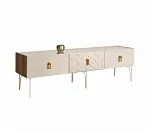 Тумба телевизионная 1,6 м Bogemia Woodline Fa (Слоновая кость) (Lakobel/Золото) БМТ-1[10]