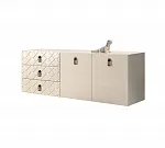 Комод для гостиной 1,6м Bogemia Fly Farfale (Слоновая кость) (Lakobel/Черный) БМКМ-4(Fly)