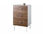 Комод Bogemia Wood Wo (Белый) (Lakobel/Хром) БМКМ-1(Wo)