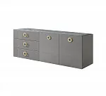 Комод для гостиной 1,6м Bogemia Fly Fillini (Серый) (Novabuk/Золото) БМКМ-4(Fly)