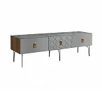 Тумба телевизионная 1,6 м Bogemia Woodline Fa (Серый) (Novabuk/Золото) БМТ-1[10]