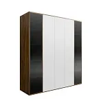 Шкаф 5-и дв. (2 двери стекло) Bogemia Woodline Air (Белый/Золото) БМШ2/5(2)(Woodline)(Air)