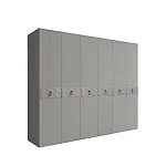 Шкаф 6-ти дв. (без зеркал) для платья и белья Bogemia-Farfalle (Серый/Золото) БМШ2/6(Fa)