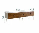 Тумба под телевизор 1.6 Bogemia Wood Fa (Шелк) (Novabuk/Черный) БМТ-1(Wo)