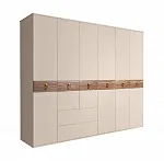 Шкаф 6-ти дверный без зеркал, с выдвижными ящиками, Bogemia Wood Fa (Ваниль/Золото) БМШ2/61(Wo)