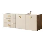 Комод для гостиной 1.6 м Bogemia Woodline Fly Fi (Слоновая кость) (Lakobel/Золото) БМКМ-4 (Woodline)(Fly)