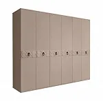 Шкаф 6-ти дв. (без зеркал) для платья и белья Bogemia-Farfalle (Мокка/Черный) БМШ2/6(Fa)