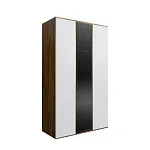 Шкаф 3-х дв. (1 дверь стекло) Bogemia Woodline Air (Белый/Золото) БМШ2/3(1)(Woodline)(Air)