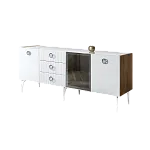 Комод для гостиной 2.1 м Bogemia Woodline Fi (Белый) (Lakobel/Хром) БМКМ-5[4]