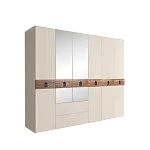 Шкаф 6-ти дверный с зеркалами, с выдвижными ящиками, Bogemia Wood Fa (Слоновая кость/Черный) БМШ1/61(Wo)