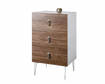 Комод Bogemia Wood Fa (Белый) (Lakobel/Хром) БМКМ-1(Wo)