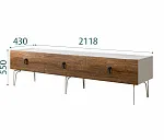 Тумба под телевизор 2.1 Bogemia Wood Fa (Шелк) (Novabuk/Черный) БМТ-2(Wo)