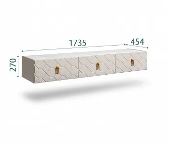 Тумба телевизионная 1,6м Bogemia Fly Farfale (Шелк) (Novabuk/Золото) БМТ-1(Fly)