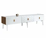 Тумба телевизионная 2,1 м Bogemia Woodline Fa (Белый) (Lakobel/Золото) БМТ-2 [10]
