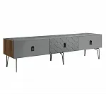 Тумба телевизионная 2,1 м Bogemia Woodline Fa (Серый) (Novabuk/Черный) БМТ-2 [10]