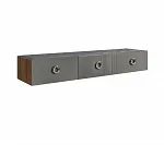 Тумба телевизионная 1,6м Bogemia Woodline Fly Fi (Серый) (Novabuk/Хром) БМТ-1[10] (Woodline)(Fly)