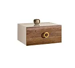 Тумба прикроватная Bogemia Fly Wood Fi (Слоновая кость) (Lakobel/Золото) БМТП-1(Fly)