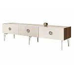 Тумба телевизионная 2,1 м Bogemia Woodline Fi (Слоновая кость) (Lakobel/Хром) БМТ-2 [10]