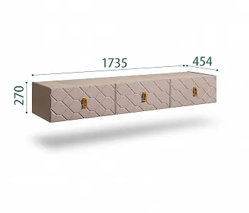 Тумба телевизионная 1,6м Bogemia Fly Farfale (Мокка) (Novabuk/Золото) БМТ-1(Fly)