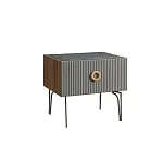 Тумба прикроватная Bogemia Woodline Fi (Серый) (Novabuk/Золото) БМТП-1