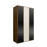 Шкаф 3-х дв. (2 двери стекло) Bogemia Woodline Air (Слоновая кость/Золото) БМШ2/3(2)(Woodline)(Air)