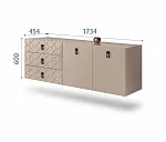 Комод для гостиной 1,6м Bogemia Fly Farfale (Мокка) (Lakobel/Черный) БМКМ-4(Fly)